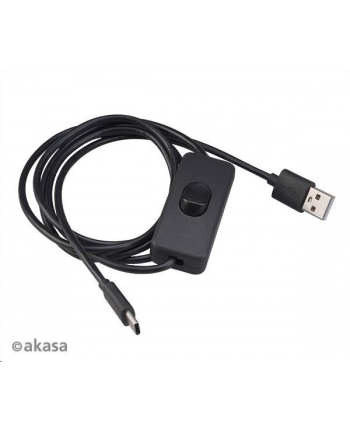 Akasa kabel USB-A 2.0 na USB-C, napájecí kabel se switchem (pro Raspberry Pi 4), 1.5m (AKA)