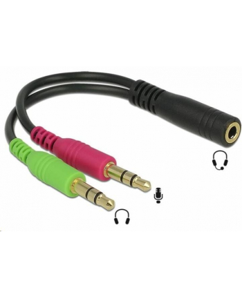 Premiumcord Adaptér 4pólový jack3,5mm pro sluchátka a mikrofon, 30cm (PRC)