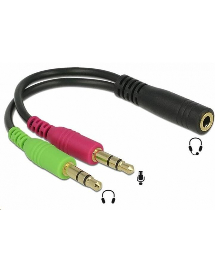 Premiumcord Adaptér 4pólový jack3,5mm pro sluchátka a mikrofon, 30cm (PRC) główny