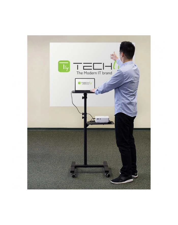 Techly Uchwyt Do Projektorów Wózek Stolik Prezentacyjny Projektora I Notebooka Mobilny główny