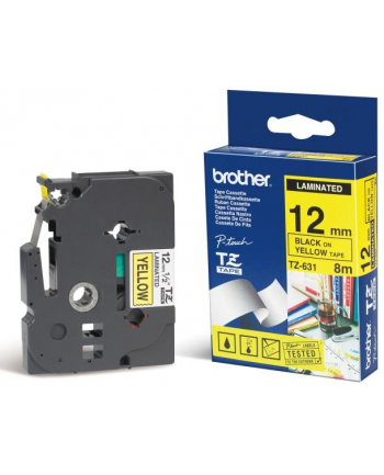 TAŚMA BROTHER TZ631- 12MM X 8M CZARNY/ŻÓŁTY