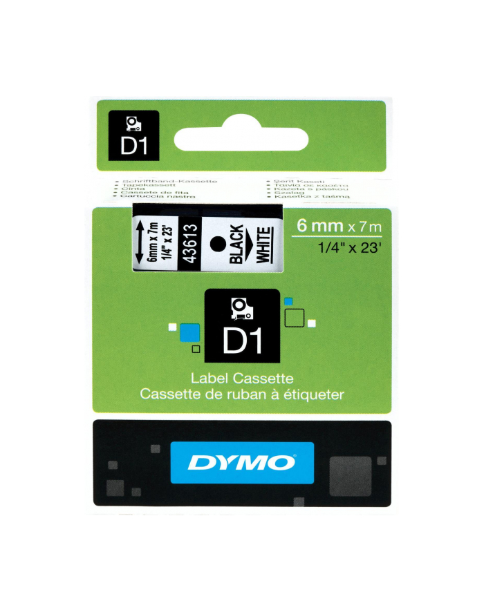 TAŚMA DYMO D1 - 6MM X 7M CZARNY/BIAŁY (43613) główny