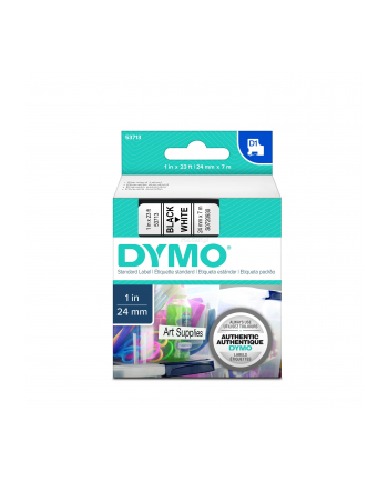 TAŚMA DYMO D1- 24MM X 7M CZARNY/ BIAŁY (53713)