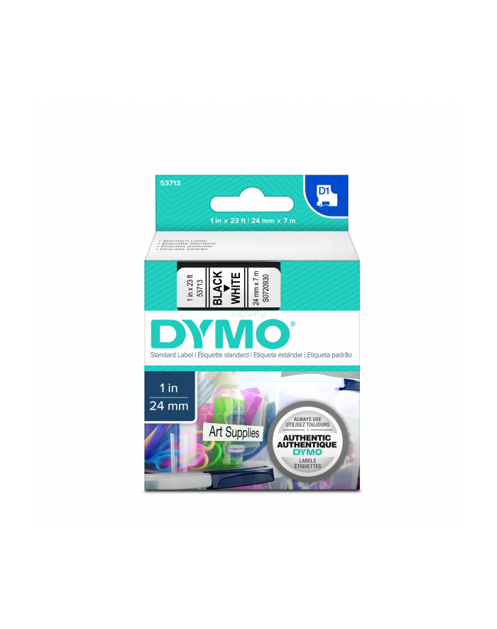TAŚMA DYMO D1- 24MM X 7M CZARNY/ BIAŁY (53713) główny