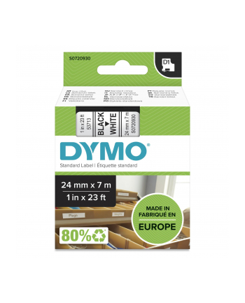 TAŚMA DYMO D1- 24MM X 7M CZARNY/ BIAŁY (53713)