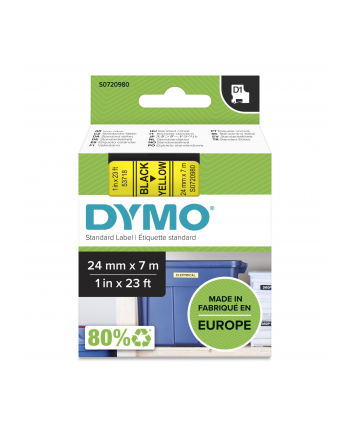 TAŚMA DYMO D1- 24MM X 7M CZARNY/ ŻÓŁTY