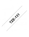 TAŚMA BROTHER TZ131- 12MM X 8M CZARNY/BEZBARWNY - nr 33