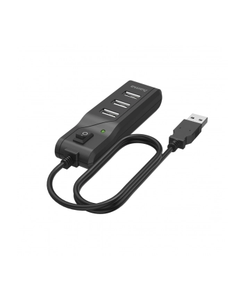 Hub USB 2.0 Hama USB-A - 4x USB-A z włącznikiem czarny