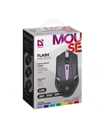 Mysz przewodowa Defender FLASH MB-600L 1200dpi 4P LED