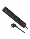 Listwa zasilająca Maclean MCE195G przedłużacz 6 gniazd, z wyłącznikiem, 3500W, typ niemiecki, 5m, czarna - nr 1
