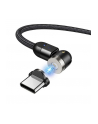 Kabel USB 2.0 Maclean MCE474 magnetyczny USB C kątowy 1m czarny - nr 1