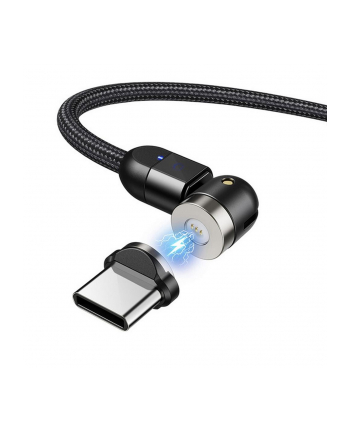 Kabel USB 2.0 Maclean MCE475 magnetyczny USB C kątowy 2m czarny nr 1