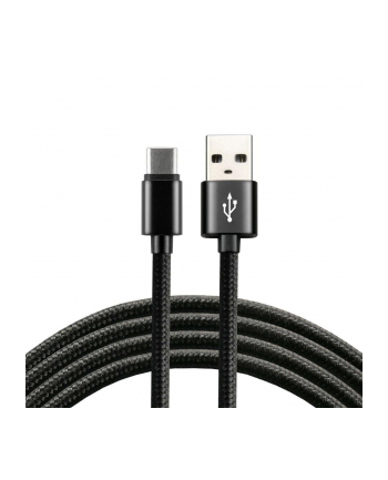 Kabel USB - USB-C everActive CBB-2CB 2m z obsługą szybkiego ładowania do 3A czarny