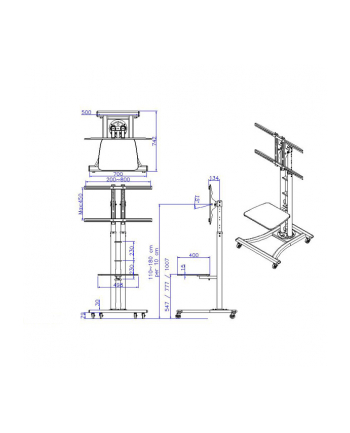 VALUE Stacja TV LCD/Plasma/TV , srebrny