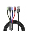 Baseus Kabel Przewód Usb 4W1 2X Lightning / Usb Typ C / Micro Usb w Nylonowym Oplocie 3.5A 1.2M Czarny (Ca1T4-A01) (6953156278486) - nr 5