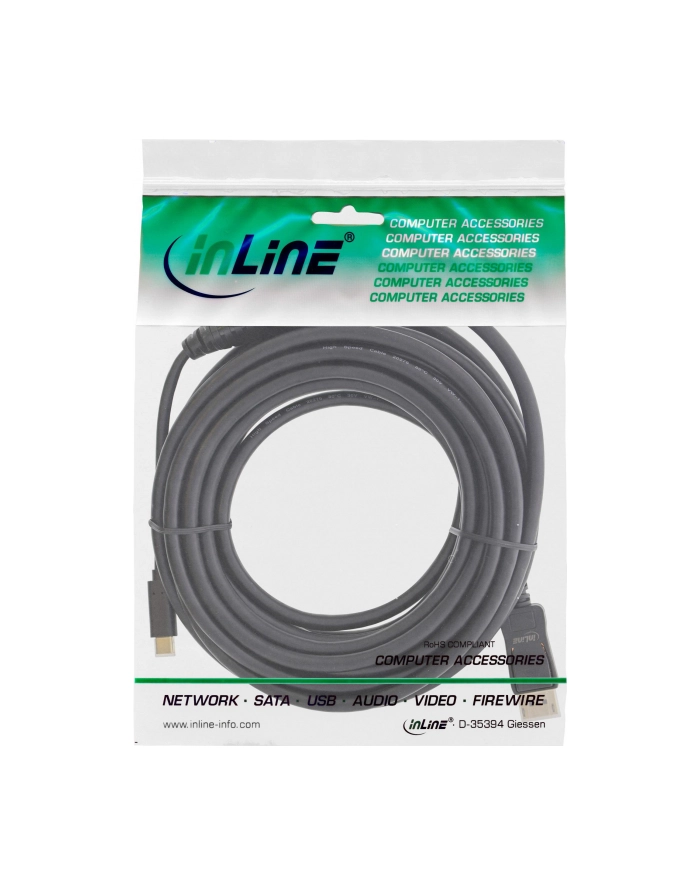 InLine Adapter USB InLine InLine Adapter USB - DP - USB Typ C męski na DisplayPort męski (DP Alt Mode) 4K2K - czarny - 3m (64123) główny