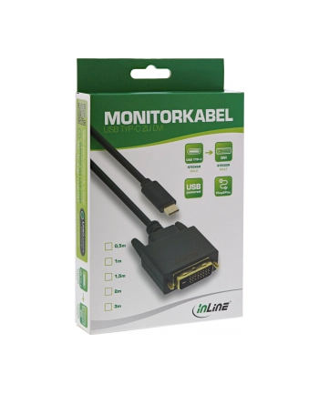InLine Kabel Adapter USB-C na DVI męski (DP Alt Mode) czarny - 1m (64131) nr 1