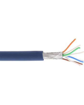 InLine Kabel instalacyjny S/FTP PiMF Cat.6A halogen free 500MHz niebieski 100m (76899B) nr 2