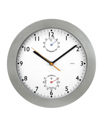 Hama Pg 300 Clock Quartz Wall Mountable 30Cm White Silver (186344)