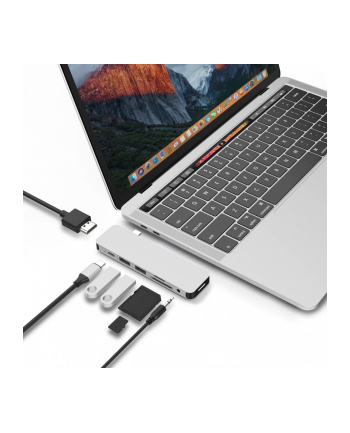 hyperdrive Stacja dokująca Hyper SOLO 7-in-1 USB-C HUB/4k HDMI/USB-A/MicroSD/AudioJack Srebrna