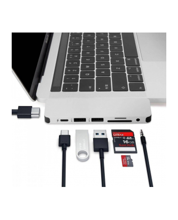 hyperdrive Stacja dokująca Hyper SOLO 7-in-1 USB-C HUB/4k HDMI/USB-A/MicroSD/AudioJack Srebrna