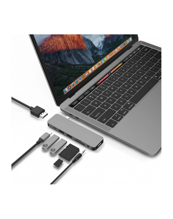 hyperdrive Stacja dokująca Hyper SOLO 7-in-1 USB-C HUB/4k HDMI/USB-A/MicroSD/AudioJack Szara główny