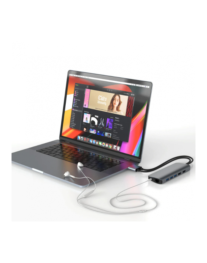 hyperdrive Adapter Hyper VIPER 10-in-2 HUB, 4K 2x HDMI, 3x USB-A, Gigabit Ethernet,SD, MicroSD, USB-C Power Delivery 60W, AudioJack Szary główny