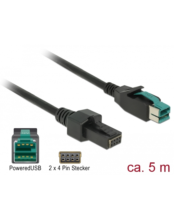 DelockPowered USB Kabel 12V - 2x4Pin St 5.0m (85486) główny