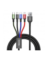 Baseus Kabel Przewód Usb 4W1 2X Lightning / Usb Typ C / Micro Usb w Nylonowym Oplocie 3.5A 1.2M Czarny (Ca1T4-A01) (6953156278486) - nr 1