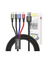 Baseus Kabel Przewód Usb 4W1 2X Lightning / Usb Typ C / Micro Usb w Nylonowym Oplocie 3.5A 1.2M Czarny (Ca1T4-A01) (6953156278486) - nr 4