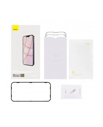 Baseus Baseus 0,3mm Tempered Glass 2x szkło hartowane do iPhone 13 mini przezroczysty (SGBL020002) nr 2