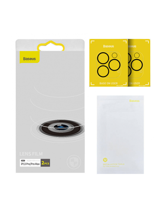 Baseus 2x szkło hartowane 0,3 mm na cały aparat obiektyw iPhone 13 Pro Max / iPhone 13 Pro (SGQK000102) (111843) główny
