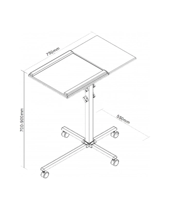 Inline Regulowany Stojak Na Laptop I Projektor - 70-90Cm - Czarny (23167A)