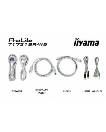 iiyama Monitor 17 cali T1731SR-W5 TN,RESISTIVE,IP54,głośnik,HDMI,DP,VGA