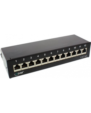 InLine Patch Panel Cat.6A do stołu / ściany 12 Port czarny RAL9005 (76809S)