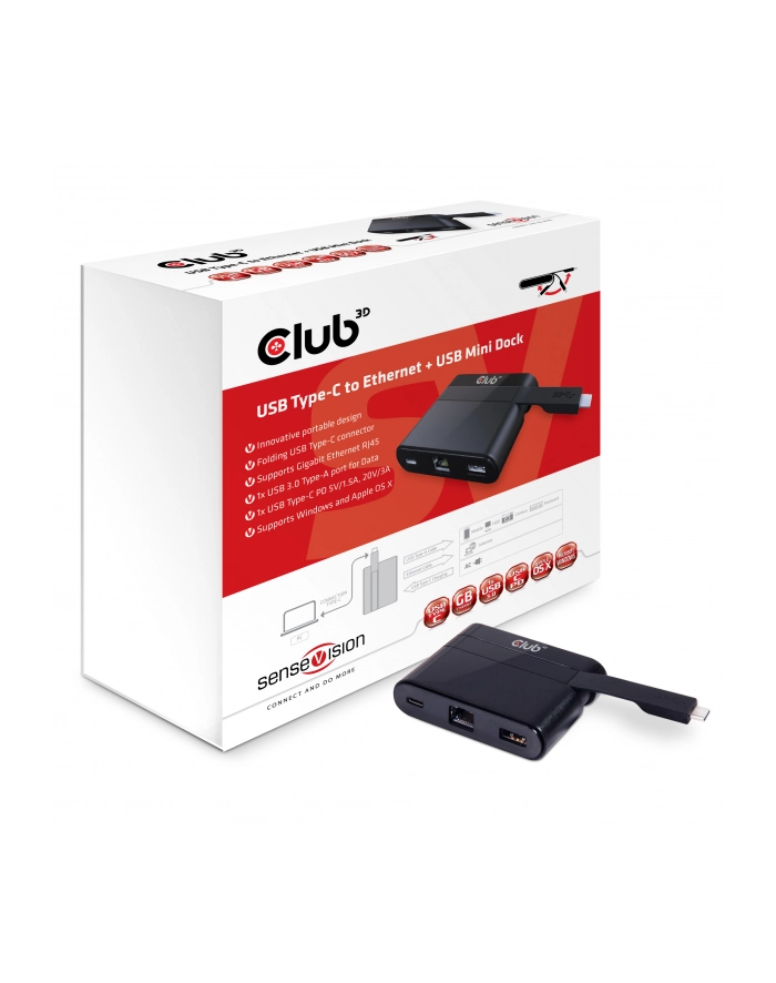 Club 3D Adapter USB-C RJ-45 (CSV1530) główny
