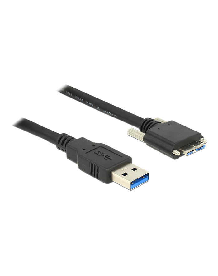 Delock Kabel USB 3.0 typu A męski USB 3.0 typu Micro-B męski ze śrubkami 2 m (83598) główny