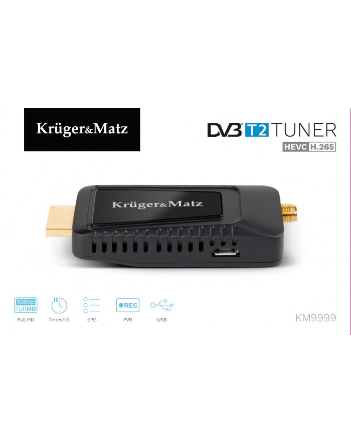 KRUGER ' MATZ D-EKOD-ER DVB-T2H265 HEVC MINI KM9999 główny