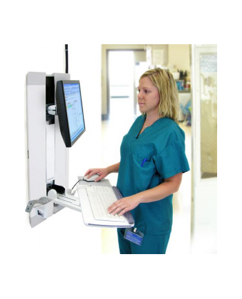 ERGOTRON WORKSTATION STYLEVIEW VERTICAL LIFT PATIENT ROOM WHITE