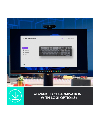 LOGITECH MX Mechanical Wireless Illuminated Performance Keyboard - GRAPHITE - (D-E) - 2.4GHZ/BT - N/A - CENTRAL - TACTILE nr 1