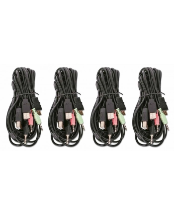 MANHATTAN Przełącznik KVM HDMI/USB 4x1 Dual-Monitor Video 4K 30Hz