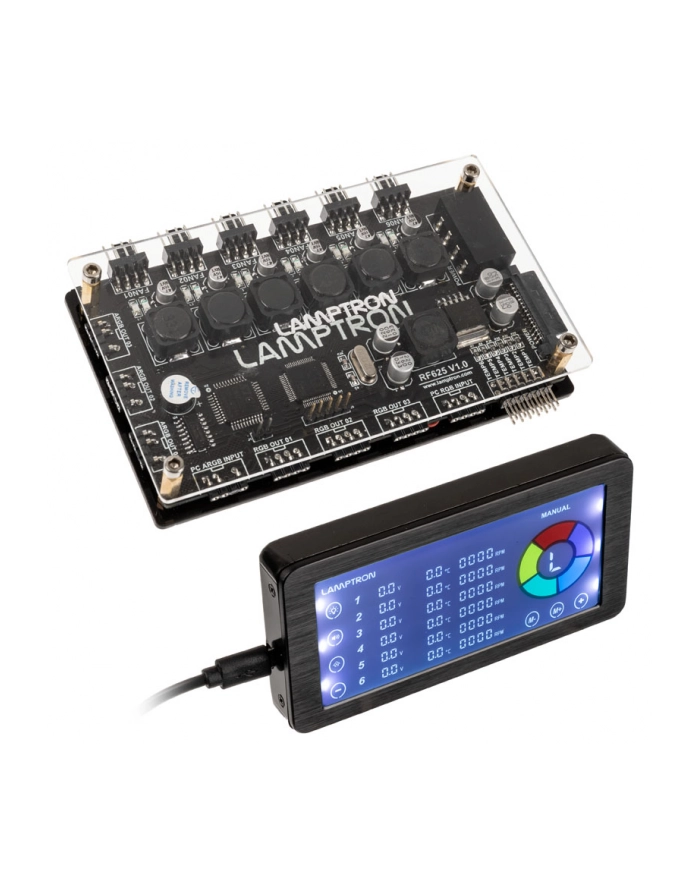 Lamptron Sterownik Wentylatorów Pwm I Argb Z Wyświetlaczem (LAMPRF625B) główny