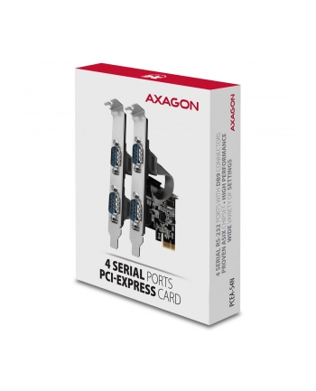 Axagon PCIe 2.0 x1 - 4x port szeregowy RS-232 (PCEA-S4N) nr 2