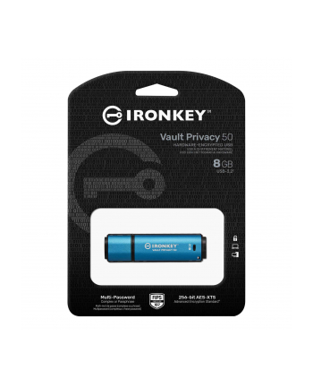 KINGSTON 8GB IronKey Vault Privacy 50 USB AES-256 Encrypted FIPS 197