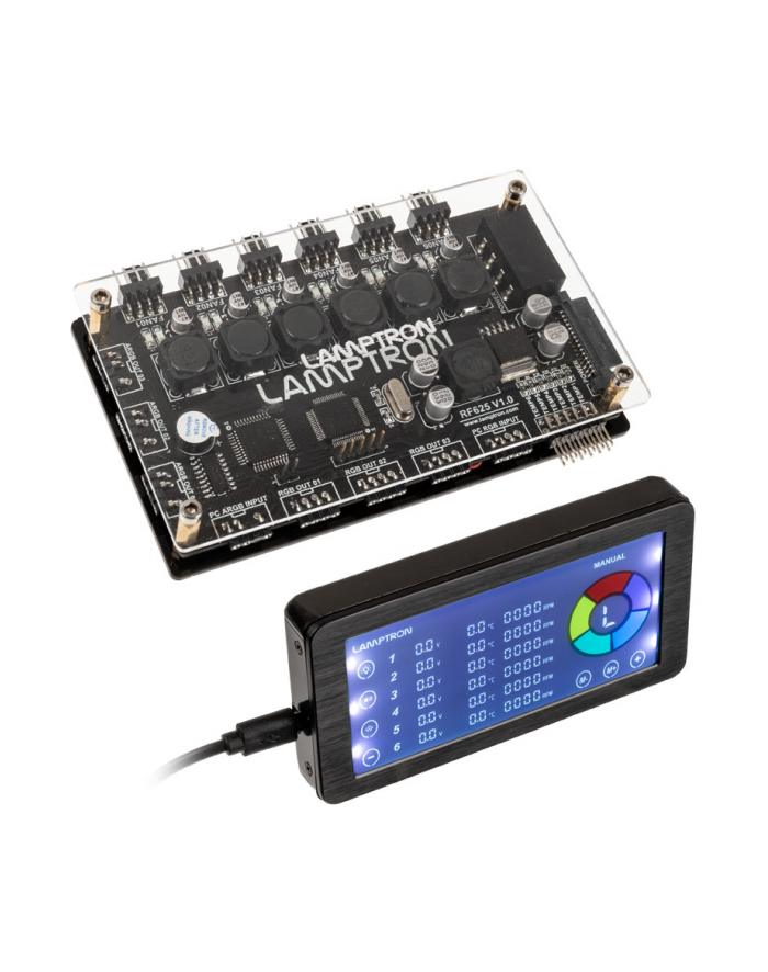 Lamptron Sterownik Wentylatorów Pwm I Argb Z Wyświetlaczem (LAMPRF625B) główny