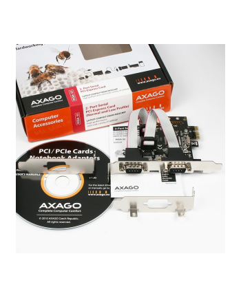 Kontroler Axagon PCIe x1 - 2x Port szeregowy DB9 (PCEA-S2N)