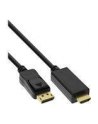 INLINE KABEL   KABEL ADAPTER HDMI - DP (DISPLAYPORT) Z KONWERTEREM - OBŁUGA 4K/60HZ - CZARNY - 2M 17182I - nr 1