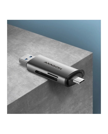 Axagon CRE-SAC, USB3.2 Gen 1 Type-C + Type-A zewnętrzny czytnik kart SD/microSD (AXN)