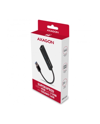 Axagon Hub Usb 1X Rj-45 + 3X Usb-A 3.2 Gen1 (Hma-Gl3A) (HMAGL3A)