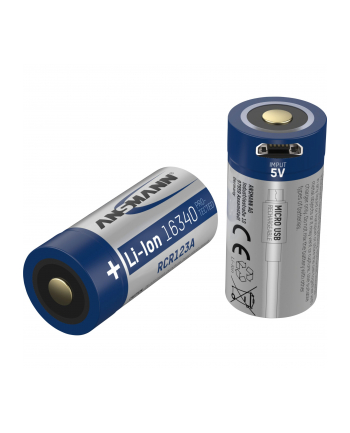 ANSMANN 16340 LI-ION AKKU 850MAH 3,6V MICRO USB INPUT 1300-0015